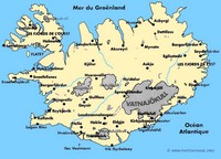 Carte de l'Islande simple