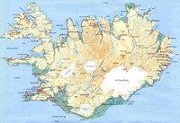 Carte de l'Islande avec les villes et l'hydrographie