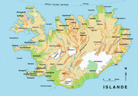 Carte de l'Islande avec les villes