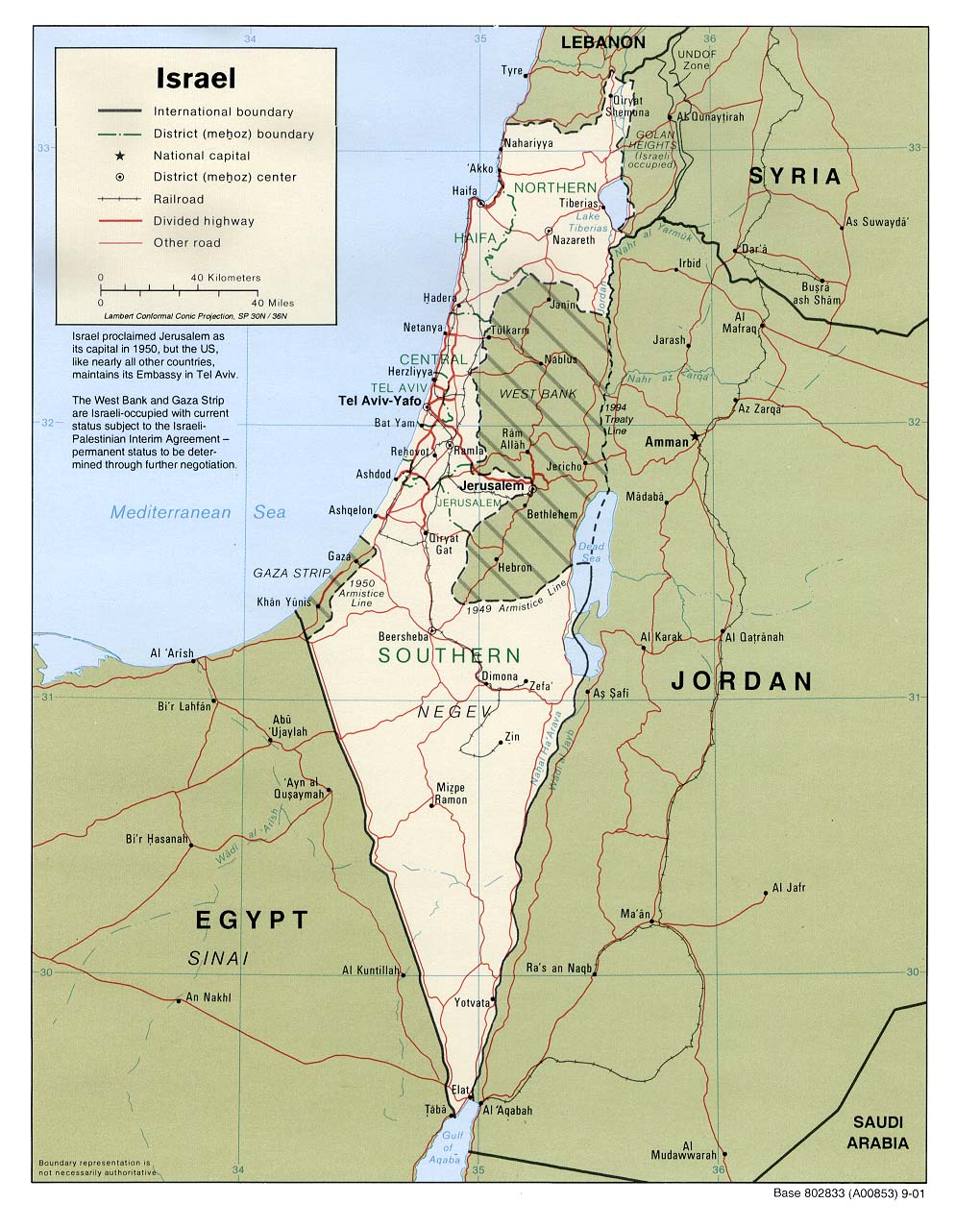 Carte d'Israël.