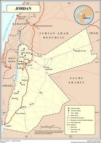 Carte Jordanie ville village route autoroute aéroport