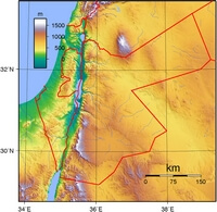 carte Jordanie relief altitude