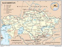 Carte Kazakhstan région ville route