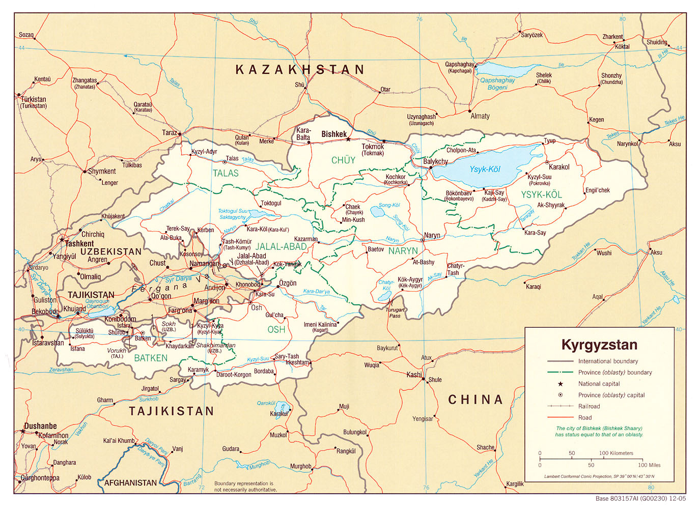 Carte de la Kirghizie.