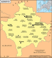 carte Kosovo simple