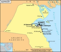 Carte Koweït simple