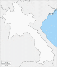 Carte du Laos simple vierge et blanche