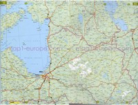 Carte de la Lettonie carte routière avec les routes, les autoroutes, l'aéroport, les rivières et les lacs