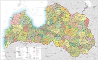 Carte Lettonie grande carte routière avec la taille des villes, le type de route, les aéroports et les ports