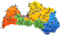 Carte Lettonie avec les lieux touristiques