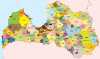 Carte de la Lettonie avec les municipalités ( novadi )