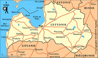 Carte Lettonie routes villes