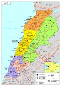 Carte Liban capitale villes routes aéroports