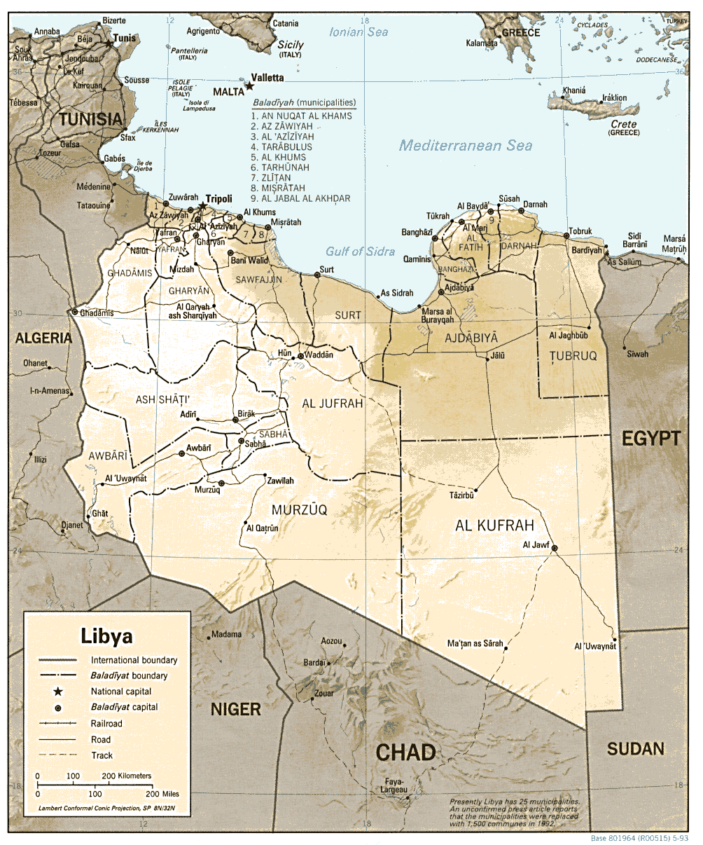 Carte de la Libye.
