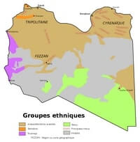 Carte des groupes ethniques en Libye