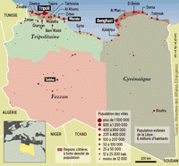 Carte de la Libye densité de population