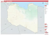 Grande carte Libye limites administratives villes routes aéroports occupation des sols hydrographie