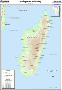 grande carte Madagascar route relief altitude