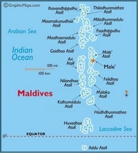 carte Maldives atolls