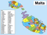 carte Malte division administrative