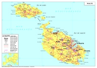 carte Malte route ville