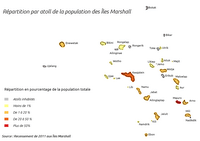 Carte Marshall population atoll