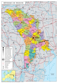 carte Moldavie ville route région