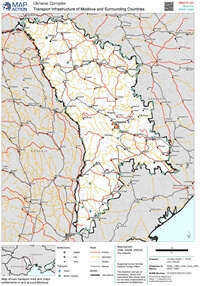 grande carte routière Moldavie route