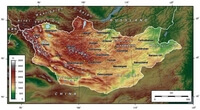 Carte Mongolie relief altitude