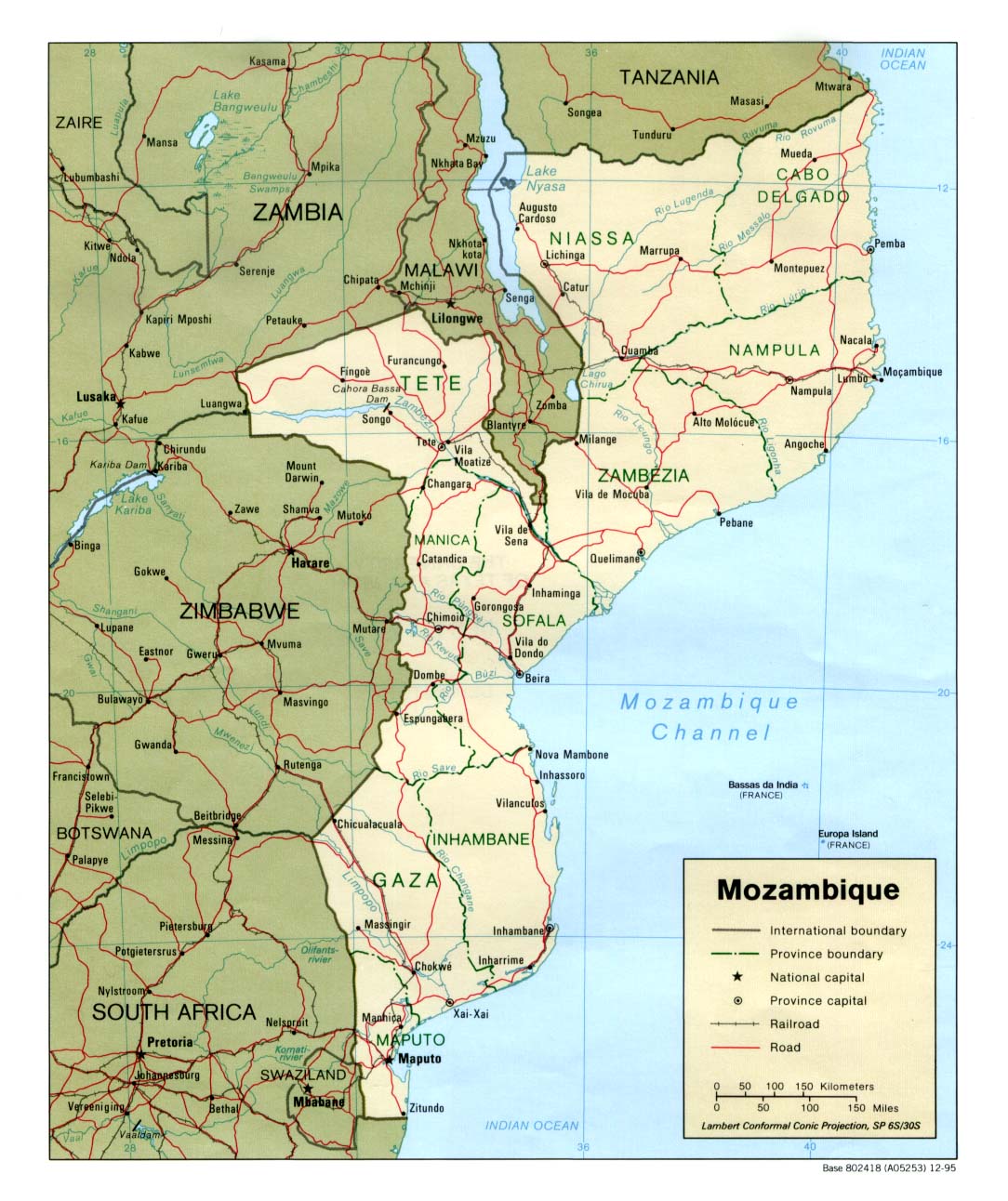 Carte du Mozambique.