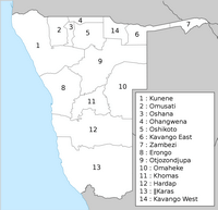 carte région Namibie