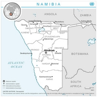carte simple Namibie région