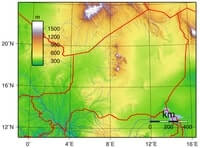 Carte topographique Niger relief altitude
