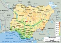 carte Nigeria relief altitude