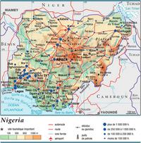 carte Nigeria routes les autoroutes aéroports