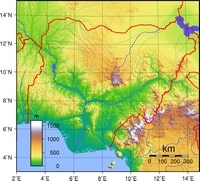 carte Nigeria topographique