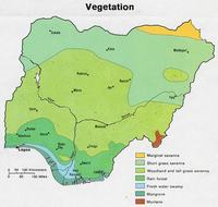 carte Nigeria type de végétation