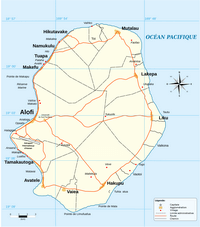 Carte Niue région ville