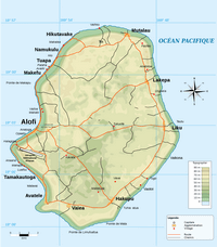 Carte Niue relief altitude