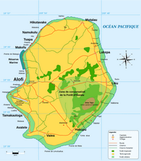 grande carte Niue ville route foret