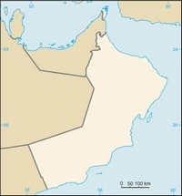 Carte d'Oman vierge, fond de carte d'Oman