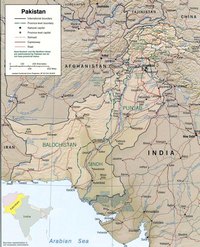 Carte du Pakistan avec les routes et les autoroutes