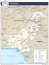 Carte du Pakistan avec les moyens de transport en 2010