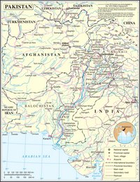 Carte du Pakistan avec les villes et les villages