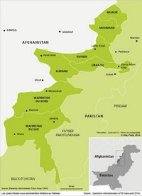 Carte du Pakistan avec les zones tribales