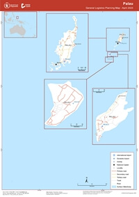 Grande carte Palaos route ville piste