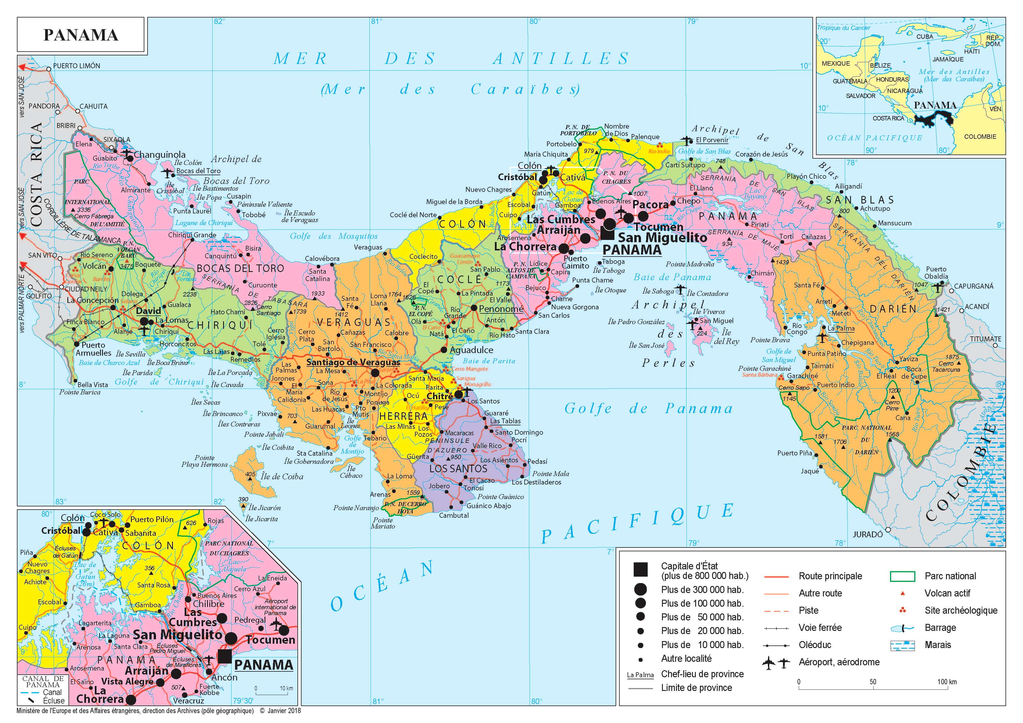 Carte du Panama.
