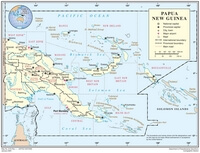 grande carte Papouasie-Nouvelle-Guinée ville région récif