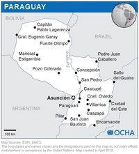 carte simple Paraguay ville capitale