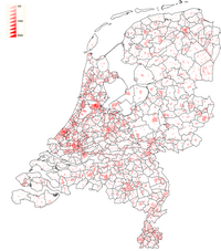 Carte des Pays-Bas avec la densité de population